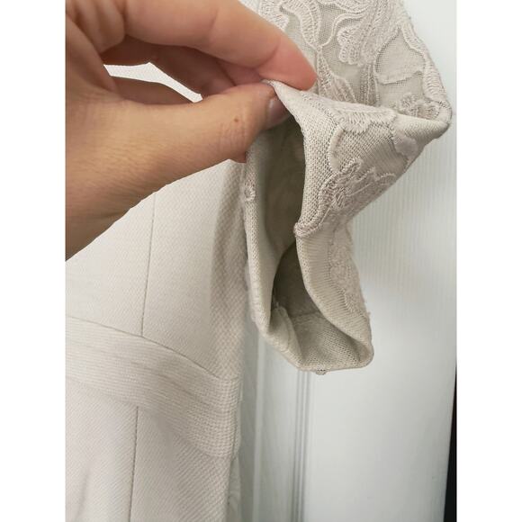 Antonio Melani Beige Lace Jacquard Sheath Dress 6 Champagne Career Semi Formal - Picture 7 of 8